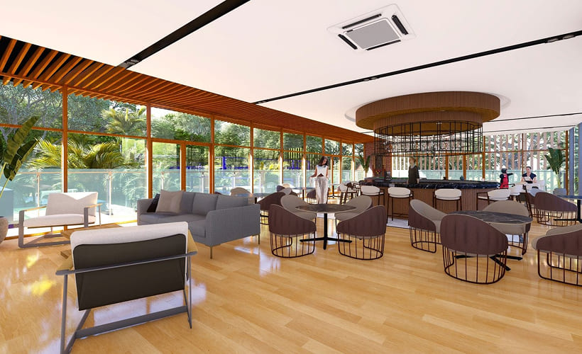 zona social y beach club Grand Bay Barú